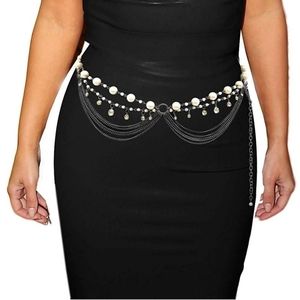 Chain Belt Rhinestones & Pearl NWT